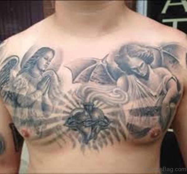 Grey Angel Tattoo Design