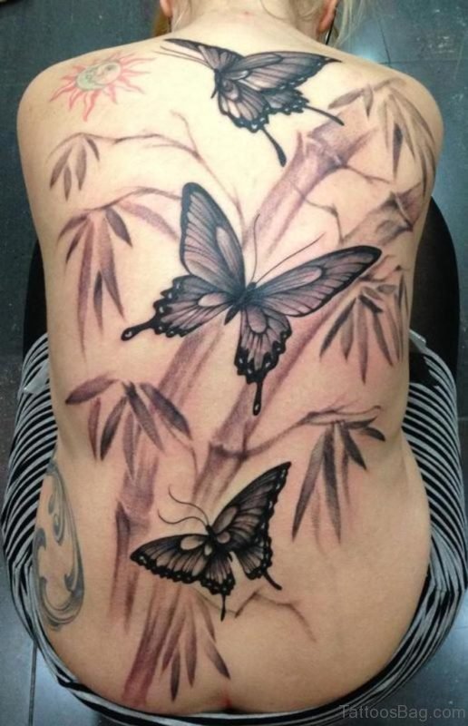 Grey Butterflies Tattoo