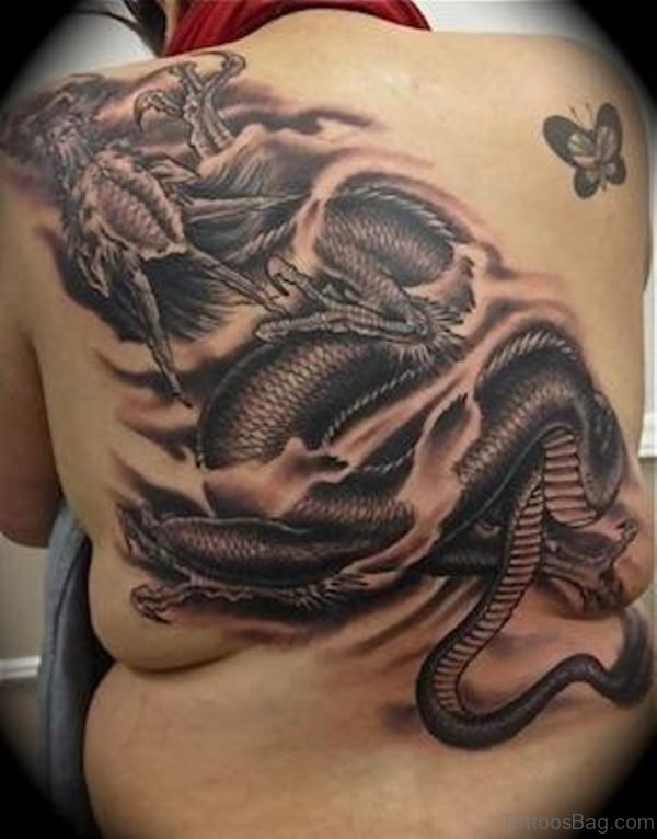 Grey Dragon Tattoo