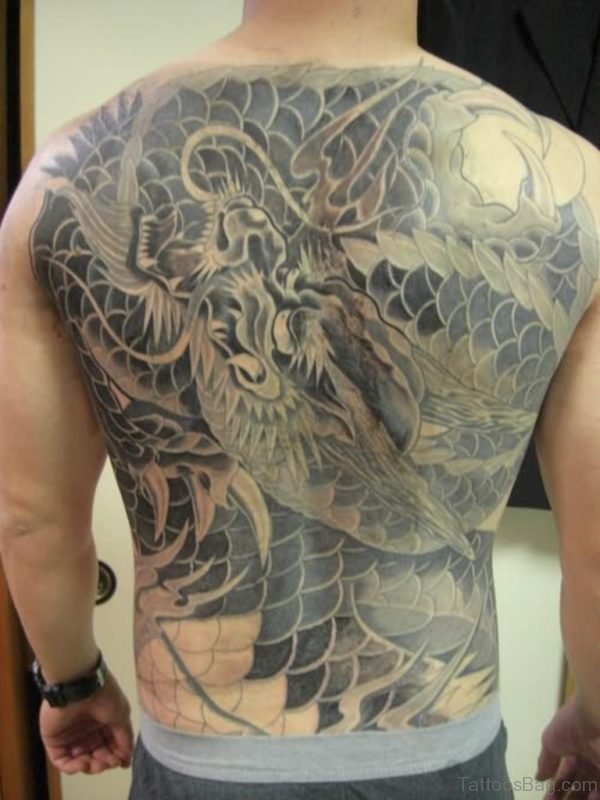 Grey Dragon Tattoo