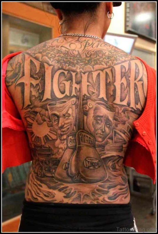 Grey Fighter Tattoo