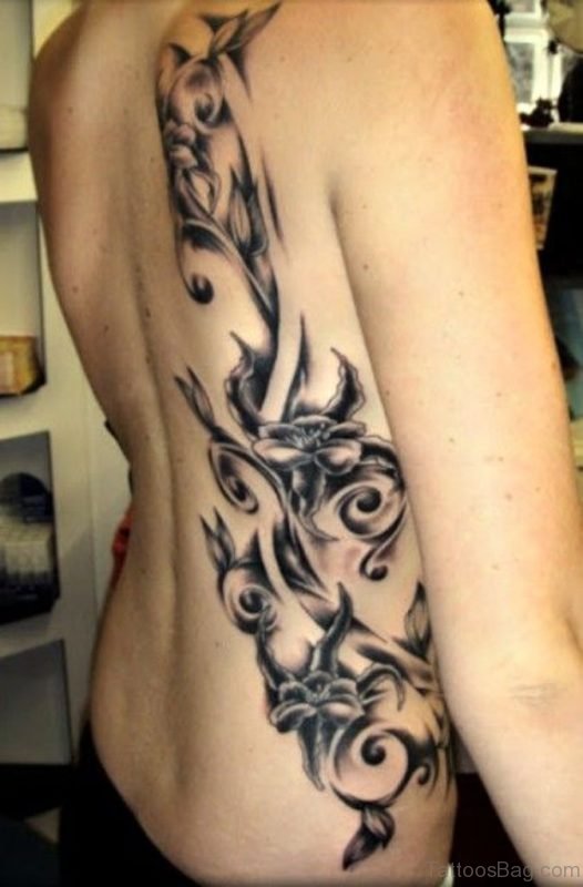 Grey Flower Tattoo