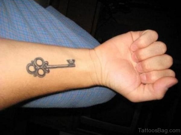 Grey Ink Key Tattoo