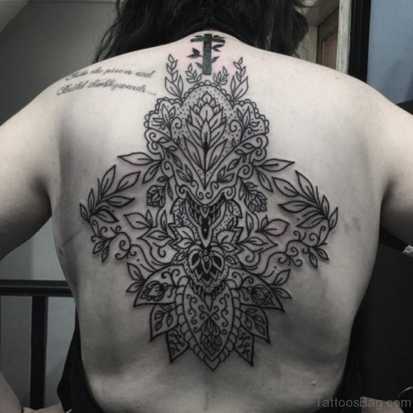 Grey Leaf Tattoo Design