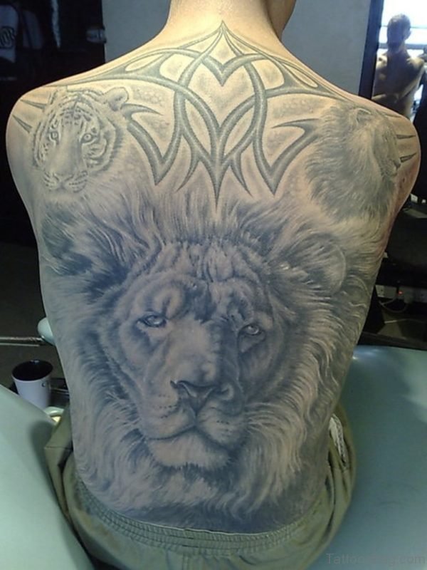 Grey Lion Tattoo