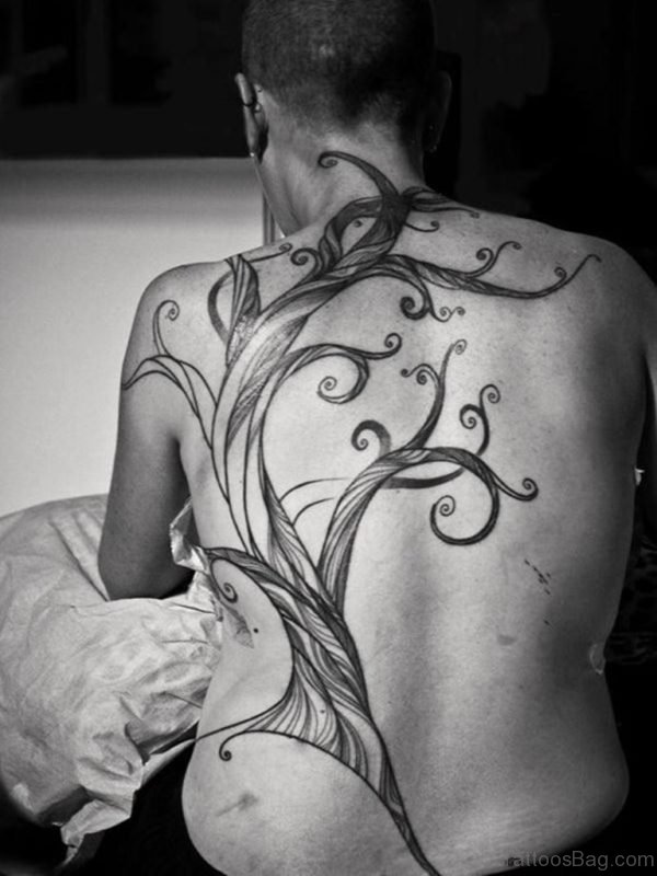 Grey Tree Tattoo