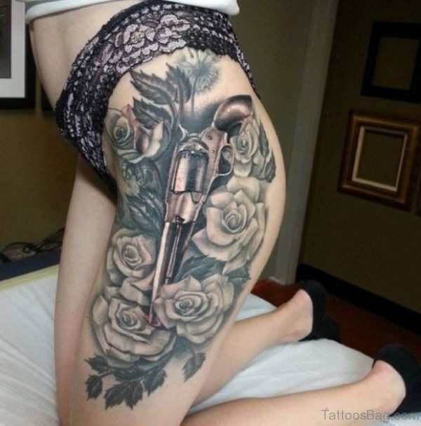 Gun With Rose Tattoo