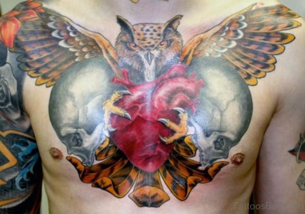 Heart And Owl Tattoo