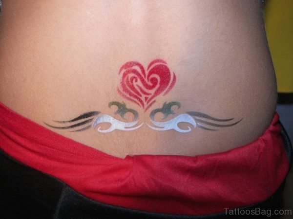 Heart Tattoo On Lower Back