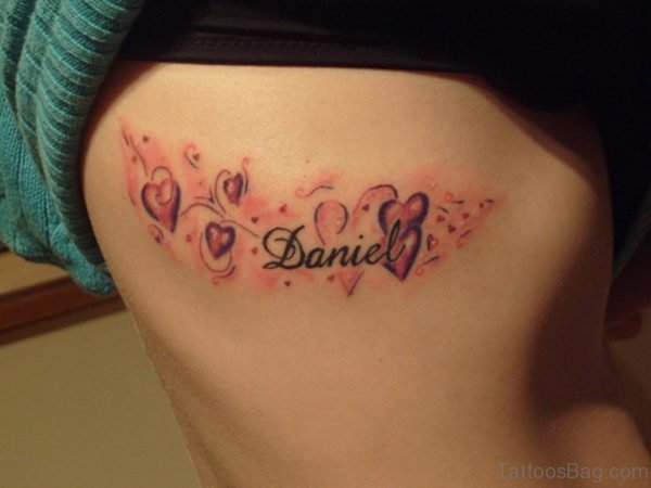 Hearts And Name Tattoo