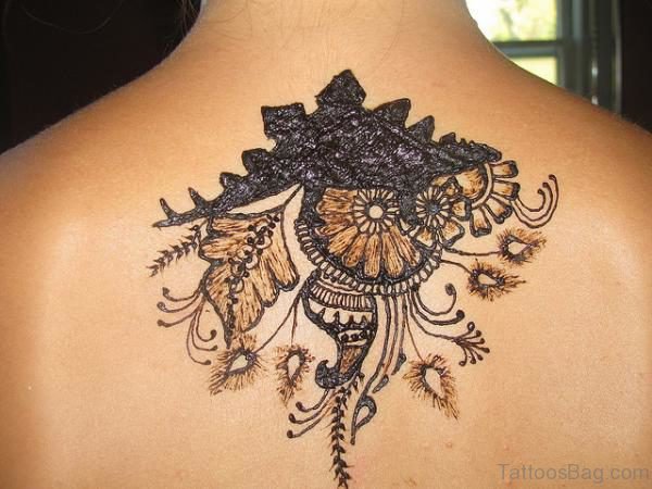 Henna Flower Tattoo On Back
