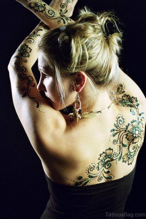Henna Tattoo Design On Back 