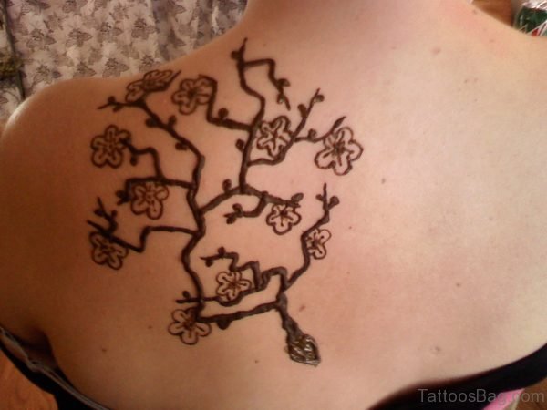 Henna Tattoo On Left Back