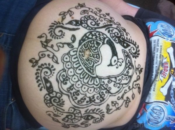 Henna Tattoos Peacock And Pattern On Back