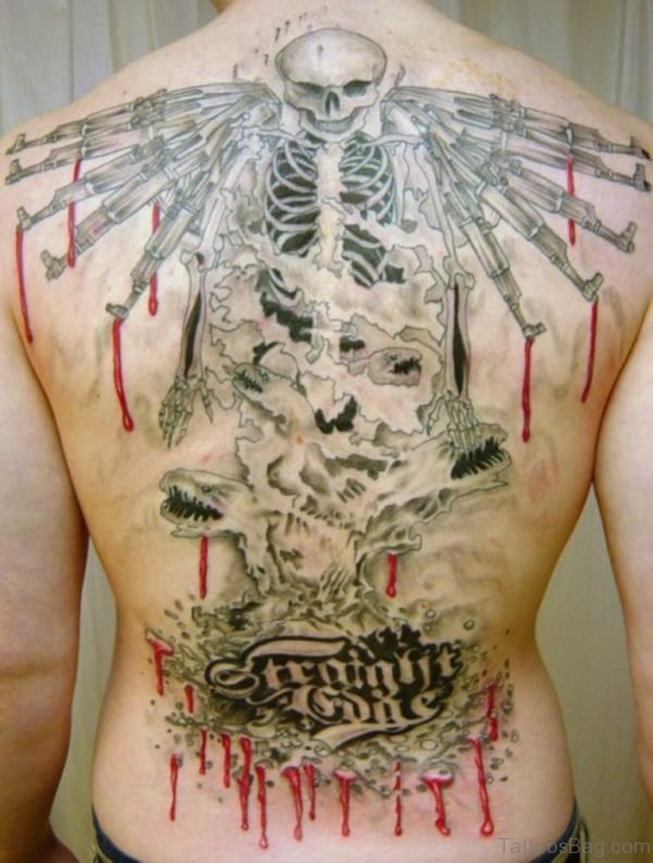 Horror Skull Tattoo Design