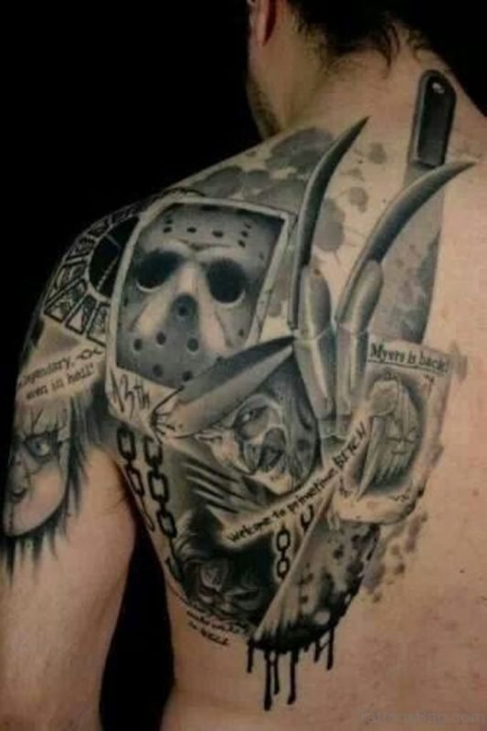 Horror Tattoo Design On Back
