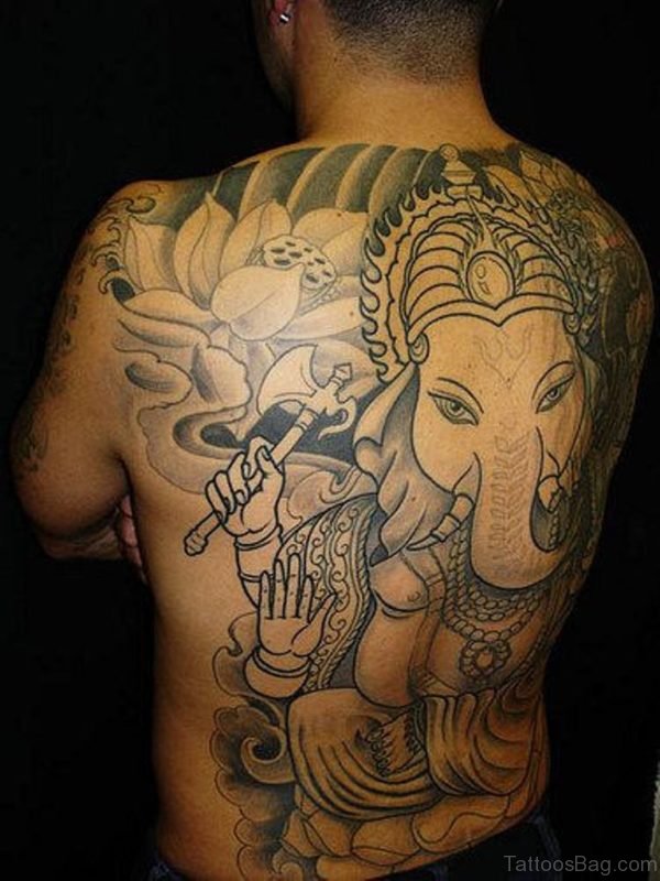 Huge Ganesh Tattoo On Back