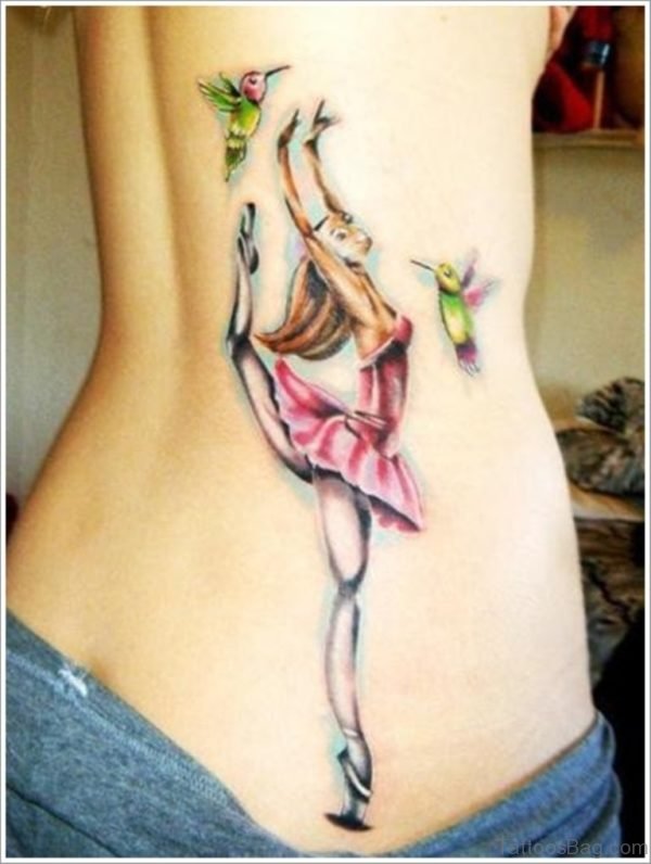 Hummingbird Tattoo  On Lower Back
