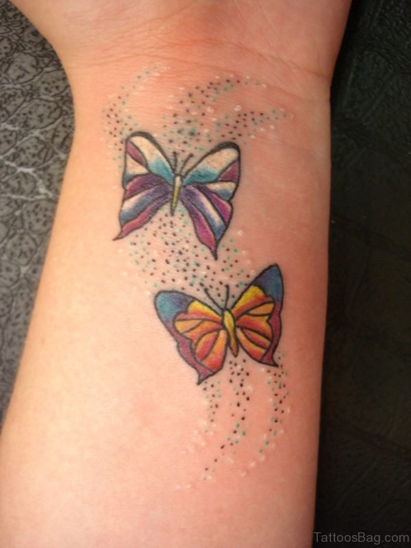 Impressive Butterfly Tattoo On Wrist