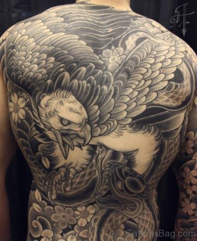 Impressive Eagle Tattoo On Full Back