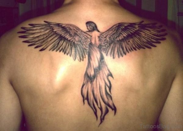 Impressive Memorial Angel Tattoo Design