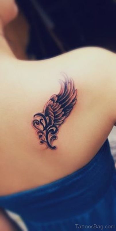 Impressive Memorial Angel Tattoo