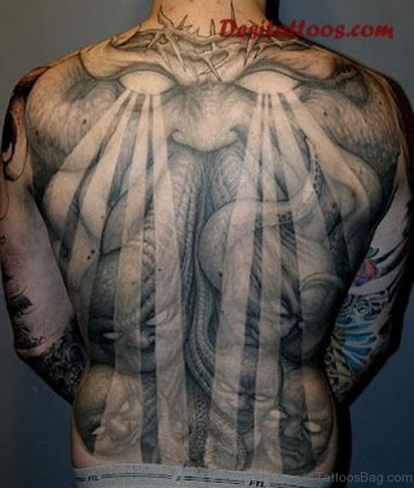 Impressive Religious Tattoo On Full Back