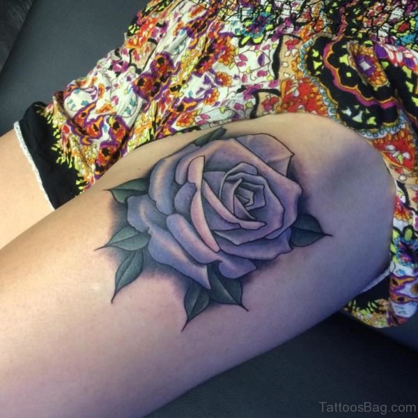 Impressive Rose Thigh Tattoo