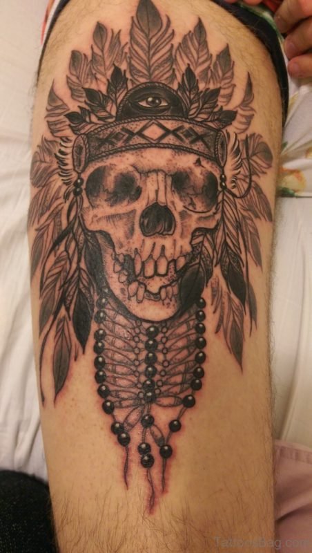 Indian Headdress Skull Tattoo