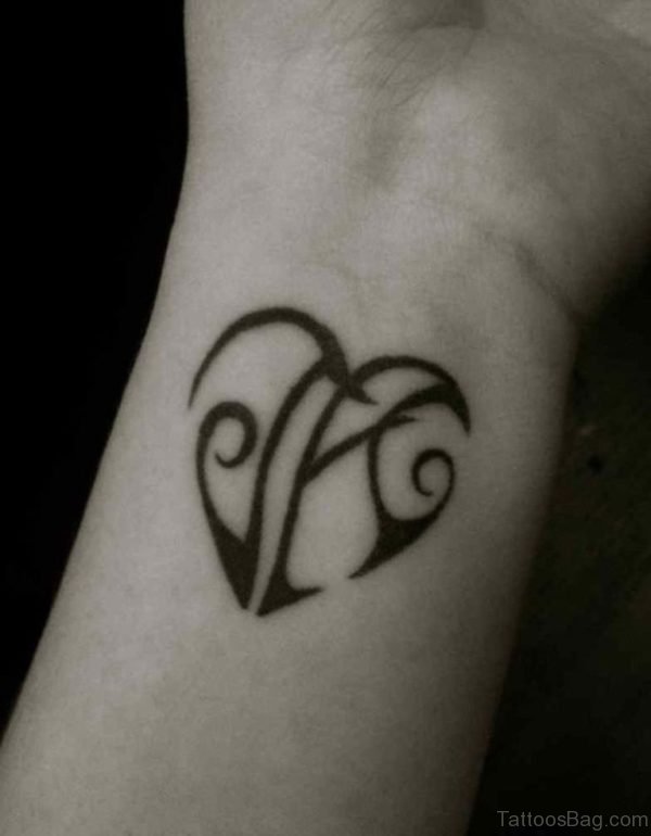 Initials Heart Tattoo