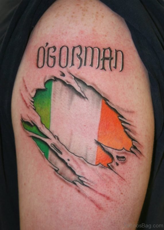 Irish Flag Tattoo Design