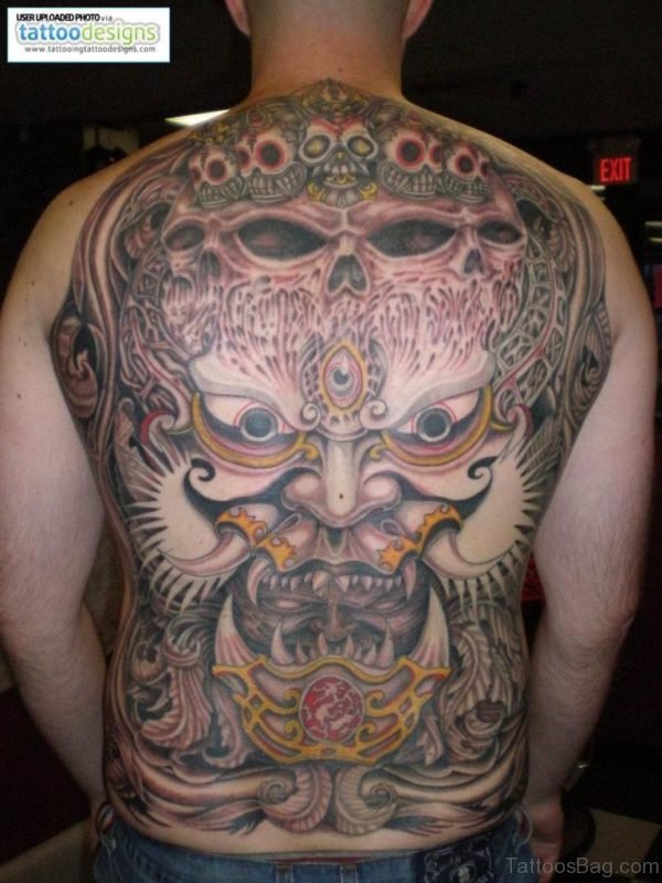 Japanese Devil Mask Tattoo