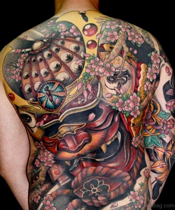 Japanese Devil Tattoo On Back