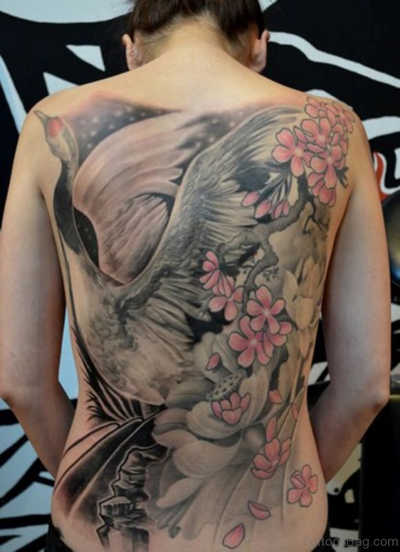 Japanese Pink Flower Tattoo