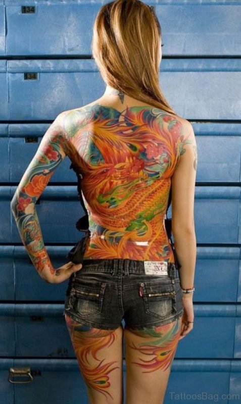 Japanese Tattoo On Girl Back