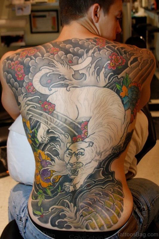 Japanese Tiger Tattoo On Back 
