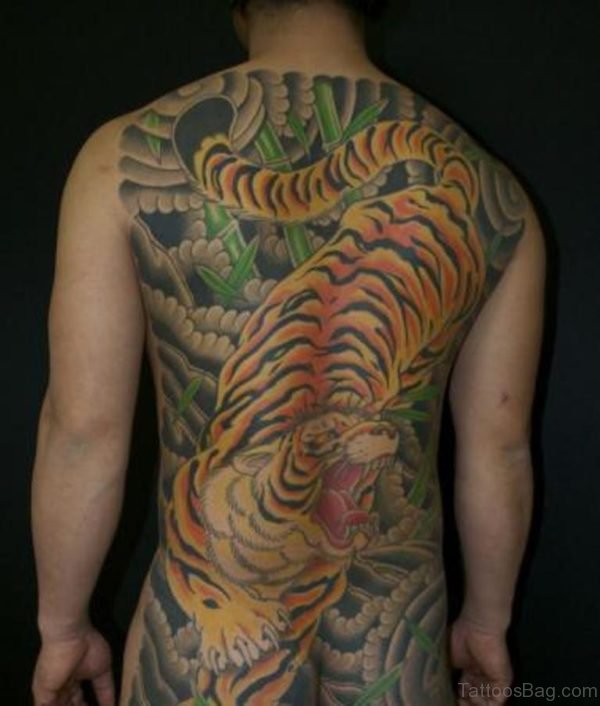 Japanese Tiger Tattoo On Full Back
