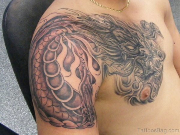 Knot Dragon Shoulder Tattoo