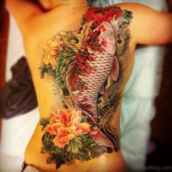 Koi Fish Tattoo On Back