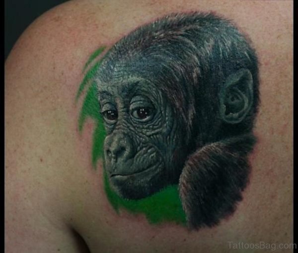 Lovely Monkey Shoulder Tattoo