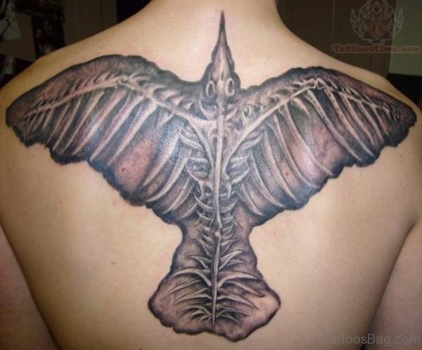 Crow Tattoo On Back