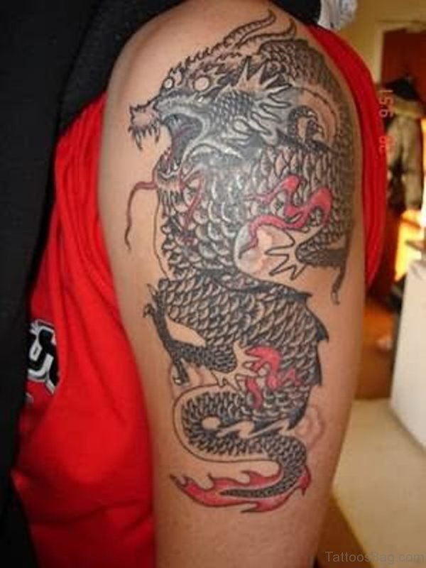 Large Dragon Shoulder Tattoo