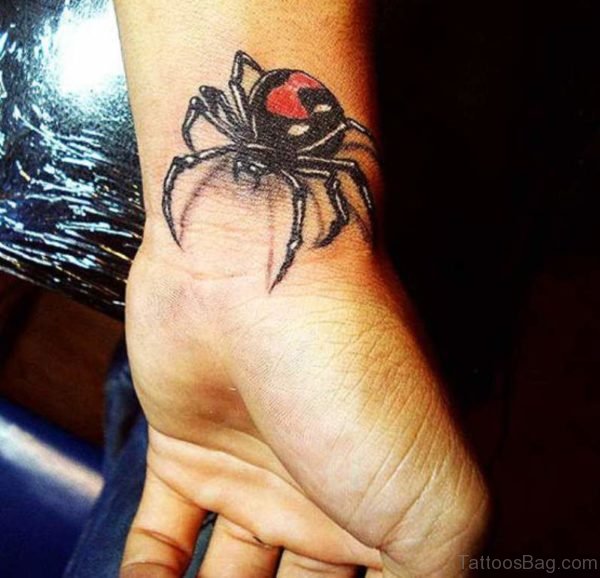 Large Spider Wrist Tattoo