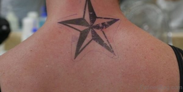 Large Stars Tattoo On Neck