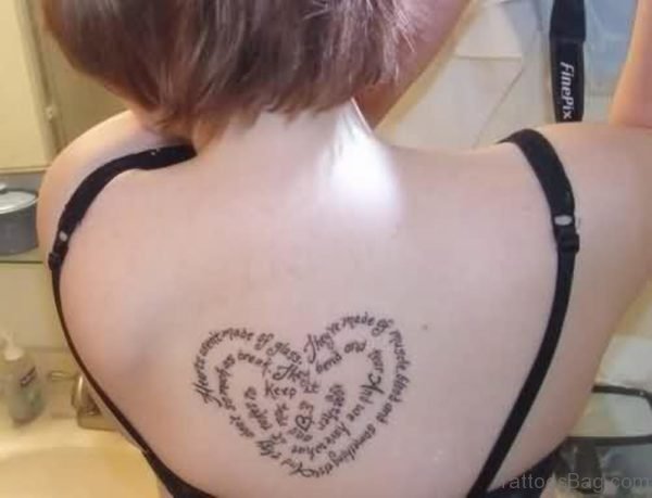 Lettering Heart Tattoo