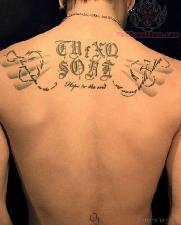 Lettering Tattoo On Back