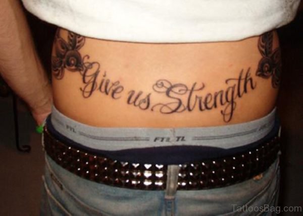 Lettering Tattoo On Lower Back