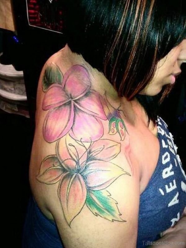 Light Shade Hibiscus Flower Tattoo