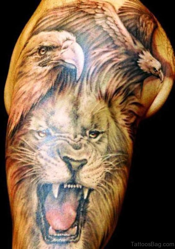 Lion And Eagle Tattoo