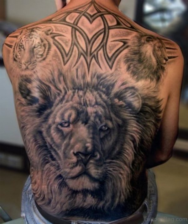 Lion Tattoo On Full Back